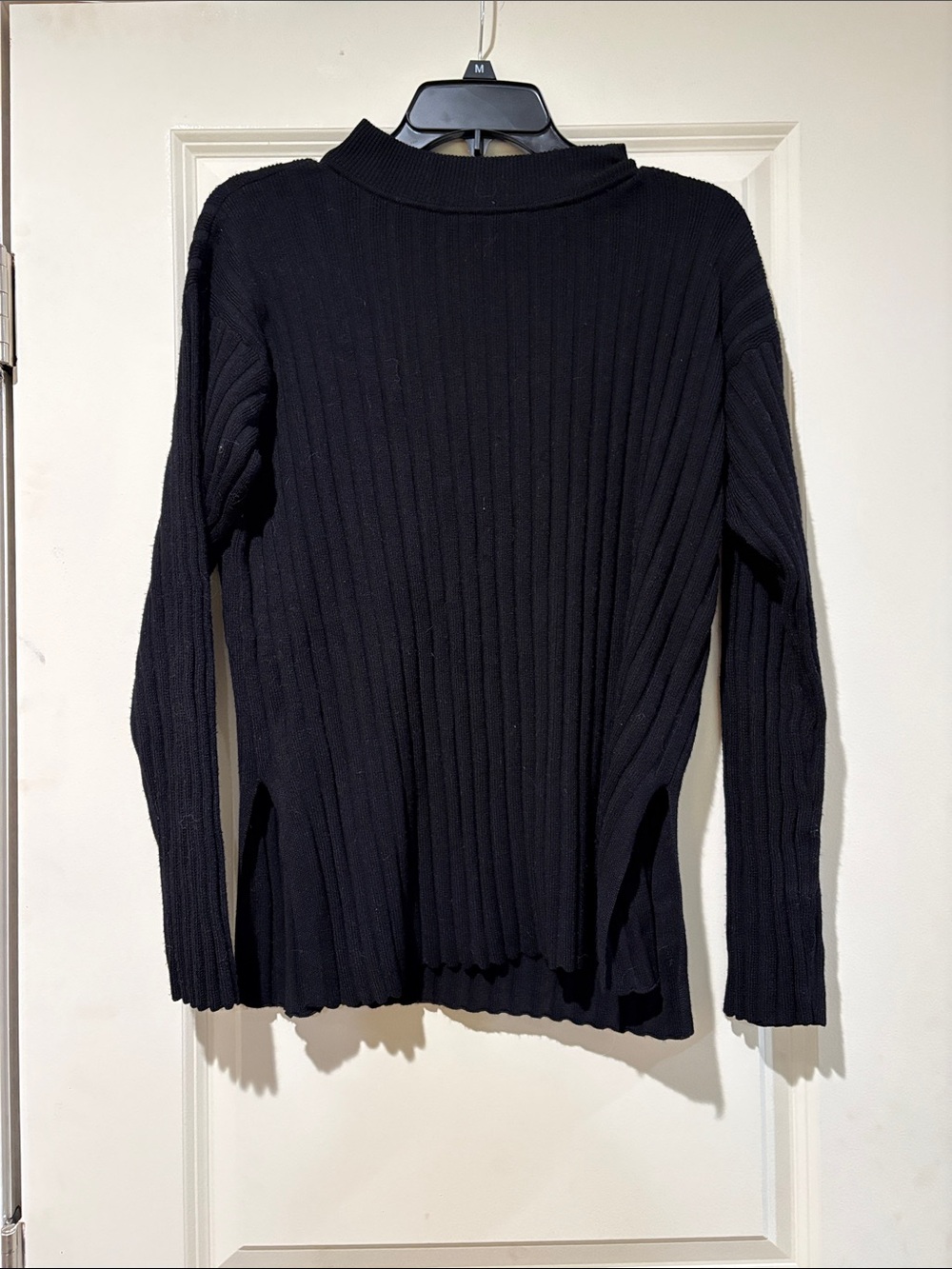 Vince Camuto Black Ribbed Turtleneck Sweater